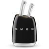 Image de Smeg Kbsf02bl Bloc À Couteaux Plastique, Acier Inoxydable, Bois Noir, Chrome, Bois