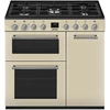 Image de Piano De Cuisson Smeg Concert Cx93gmcr 90 Cm 5 Foyers Gaz 2 Fours Crème