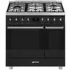 Image de Centre de cuisson dual fuel noir mat 90x60 2 fours gaz et electrique 8225362