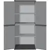 Image de Armoire De Rangement Haute En Résine - 3 Tablettes - Gris