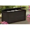 Image de Malle / Coffre De Rangement En Résine - 300 L - 120 X 46 X 58 Cm - Marron Aspect Bois