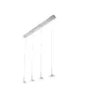 Image de Suspension Fabas Luce Dunk 4 Lumières - Led 32 W À Intensité Variable - Design Linéaire En Aluminium Brossé