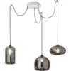 Image de Lustre Suspension Fiona Led En Métal Et Verre Soufflé Fumé 3496-47-126 Fabas Luce