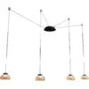 Image de Lustre Suspendu Arabella Led En Métal Et Verre Soufflé Ambré 3547-49-125 Fabas Luce