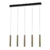 Image de Suspension Fabas Luce Prado 5 Lumières - Led 33 W À Intensité Variable - Design Linéaire En Laiton