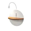 Image de Dual - Applique Murale Avec Étagère Et Lumière Led 15w Fabas Luce Touch Variateur - Blanc Mat Avec Bois Usb Intégré