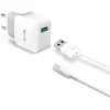 Image de Celly Cargador Red Salida 2 4a Y Cable Lightning Blanco