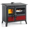 Image de Cuisinière à bois - Milly 16 bordeaux - Fonte émaillée - Corps de chauffe Nordiker - Postcombustion