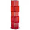 Image de EMPORIUM bibliothèque verticale avec base pivotante BABELE (Rouge - Verre acrylique et MDF)