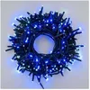 Image de Guirlande LED bleu et blanc froid Multi Flash 18M 300 mini-LED câble vert foncé IP44 Lotti
