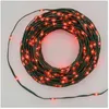 Image de Guirlande lumineuse gouttes 30m 400 LED haute luminosité rouge 8 modes lumière câble vert IP44 Lotti
