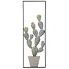 Image de Déco Murale Encadrée En Métal "cactus" 90cm Multicolore