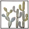 Image de Déco Murale Encadrée En Métal "cactus" 50cm Multicolore