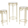 Image de Lot De 3 Tables D'appoint Gigognes "dolly" 70cm Or