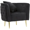 Image de Fauteuil En Velours "bucarest" 76cm Noir