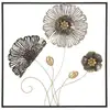 Image de Décoration Murale Encadrée En Métal "fleurs" 50cm Multicolore