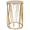 Image de Table basse ronde en métal doré avec plateau doré ø 37x58 cm