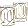 Image de Lot De 2 Tables D'appoint "tunis" 53cm Or