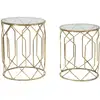 Image de Lot de 2 tables en métal doré avec verre ø 42x53-38x47 cm