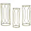 Image de Lot De 3 Tables D'appoint "tunis" 71cm Or