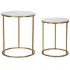 Image de Lot De 2 Tables D'appoint Gigognes "julia" 63cm Or