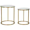 Image de Bout de canapé en métal plateau imitation marbre couple (lot de 2)