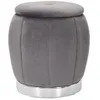 Image de Pouf Coffre Rangement Paris Gris Foncé & Argent