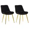 Image de Chaise en métal et tissu paris (lot de 2) noir et doré