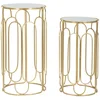 Image de Lot De 2 Tables D'appoint Gigogne Ronde "arty" 70cm Or