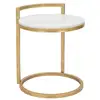 Image de Table basse ronde en métal doré avec plateau en marbre blanc round