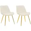 Image de Lot De 2 Chaises En Tissu "paris" 79cm Crème & Or
