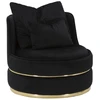 Image de Fauteuil En Velours Design "paris" 84cm Noir & Or