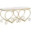 Image de Banquette forme coeur en tissu beige 105x37,5x51,5 cm