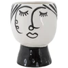 Image de Vase Pot Visage En Porcelaine "face" 18cm Blanc & Noir