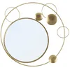 Image de Miroir mural avec cercles en métal doré 90x3x83 cm