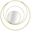 Image de Miroir de mur avec des cercles en métal doré Ø 80x35 cm