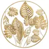 Image de Décoration Murale Ronde En Métal "jungle" 80cm Or