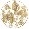 Image de Décoration Murale Ronde en Métal Jungle 80cm Or