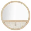 Image de Miroir mural rond en bois brun Ø 50x5 cm