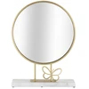 Image de Miroir Sur Pied En Marbre "butterfly" 39cm Or