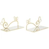 Image de Lot De 2 Tables De Chevet Murales "butterfly" 41cm Or