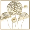 Image de Décoration Murale Encadrée En Métal "flowers" 50cm Or