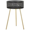 Image de Table D'appoint Avec Rangement "blacky" 65cm Noir & Or