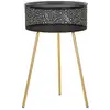 Image de Table basse en métal noir et doré ø 40x65 cm