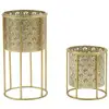 Image de Lot De 2 Cache-pots Sur Pied "glovy" 40cm Or