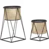 Image de Lot De 2 Cache-pots Sur Pied "osaka" 40cm Noir & Naturel
