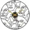 Image de Horloge Murale En Métal "faces" 50cm Noir