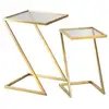 Image de Lot De 2 Tables D'appoint Gigognes "zoe" 60cm Or