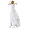 Image de Statuette Déco Chien "couronne" 33cm Blanc