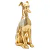 Image de Statue de chien assis en résine dorée 19,8x10x29 cm